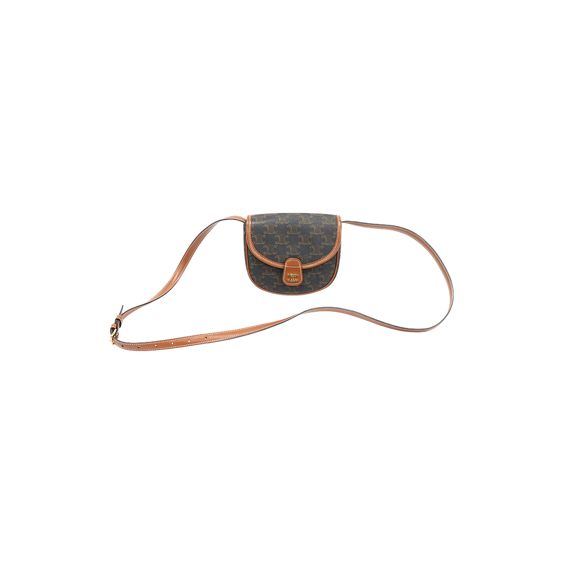 셀린느 196702BZJ.04LU 트리옹프 캔버스 탄 카프스킨 미니 베사체 크로스백(Celine Triomphe Mini Versace Crossbody in Tan Canvas and Calfskin)