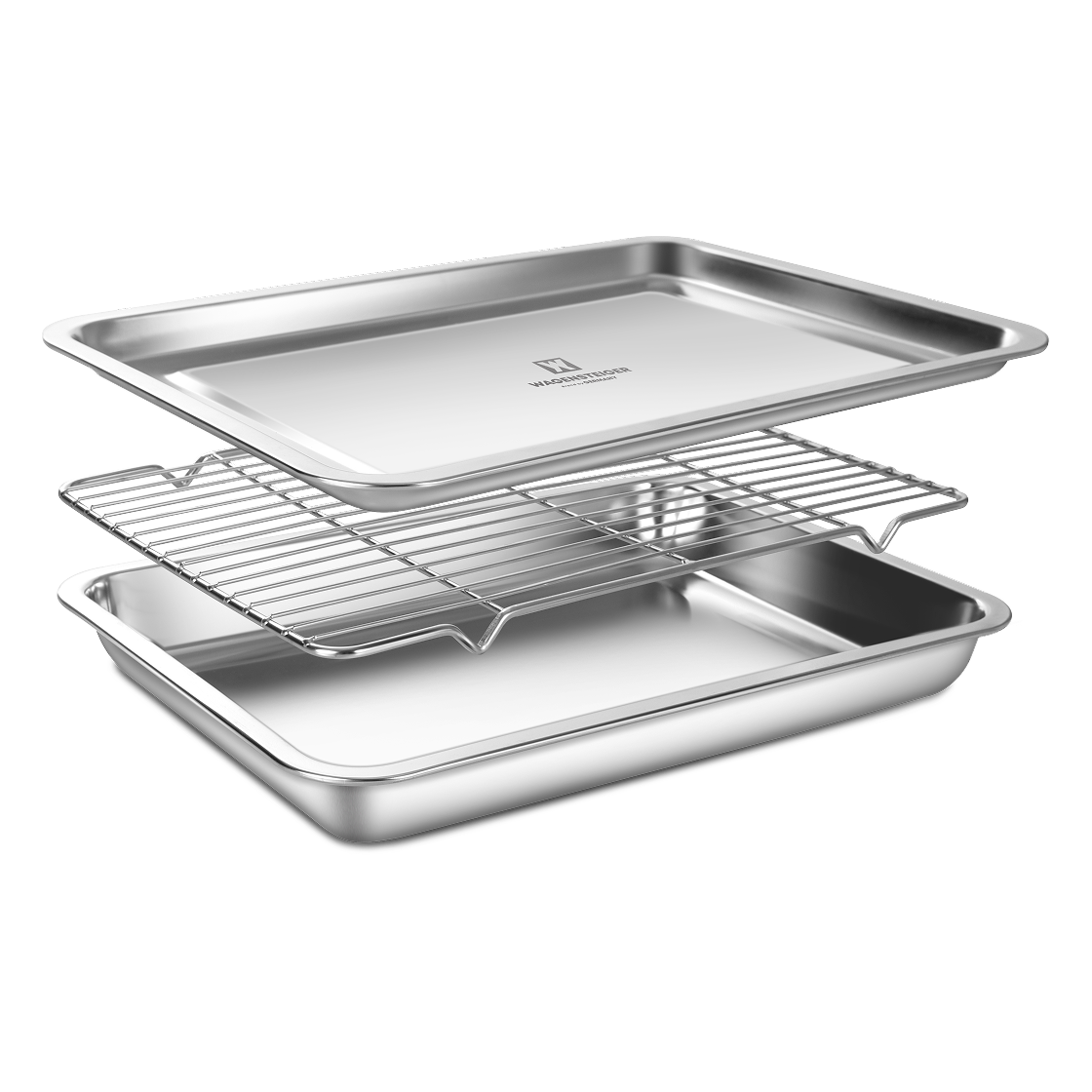 바겐슈타이거 스텐 사각트레이 3종세트 No.4(WAGENSTIEGER Non-abrasive Stainless Steel Rectangular Tray Set NO.04)