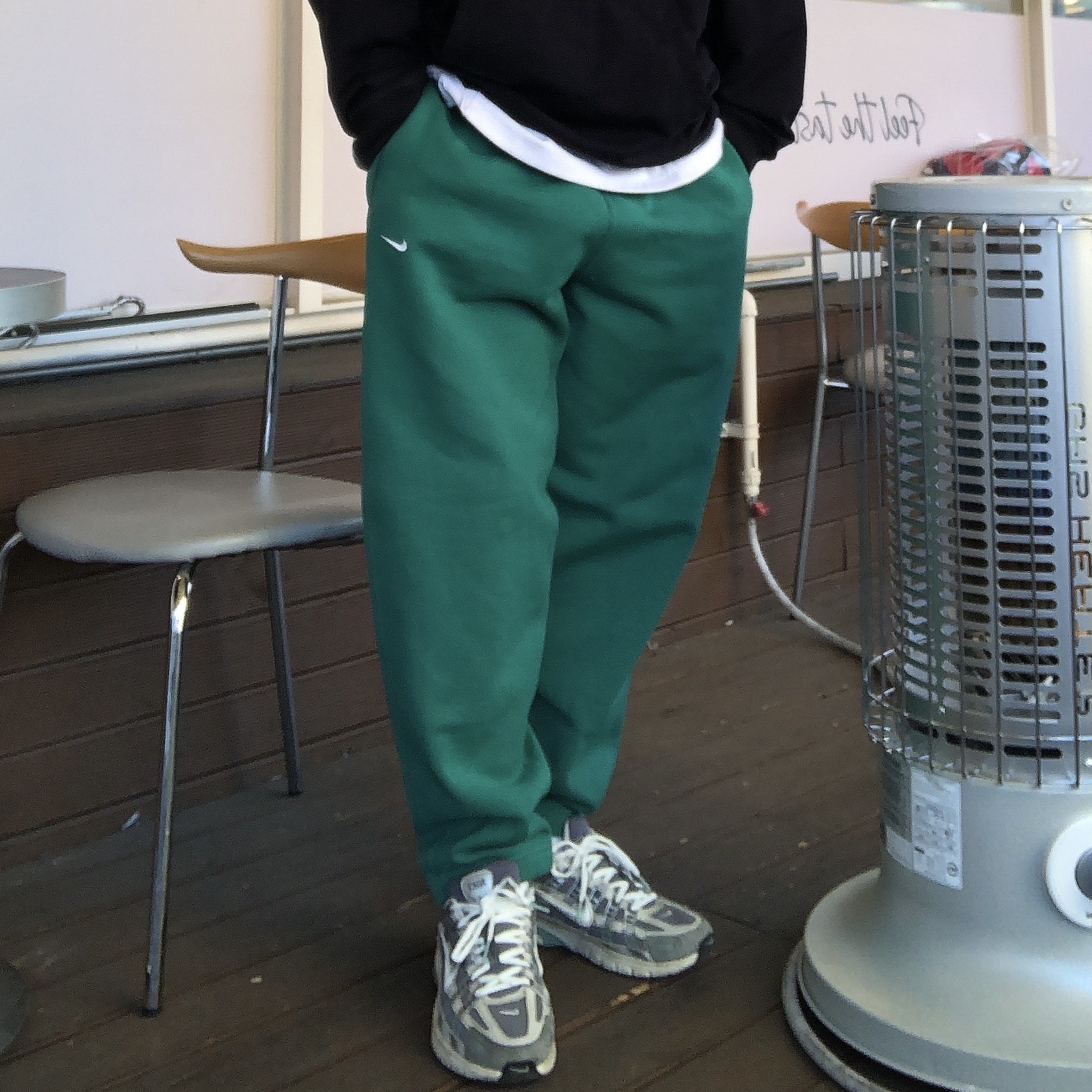 Nike NRG Solo Swoosh Fleece Pants Mystic Green - US/EU 착용 스타일 - 1