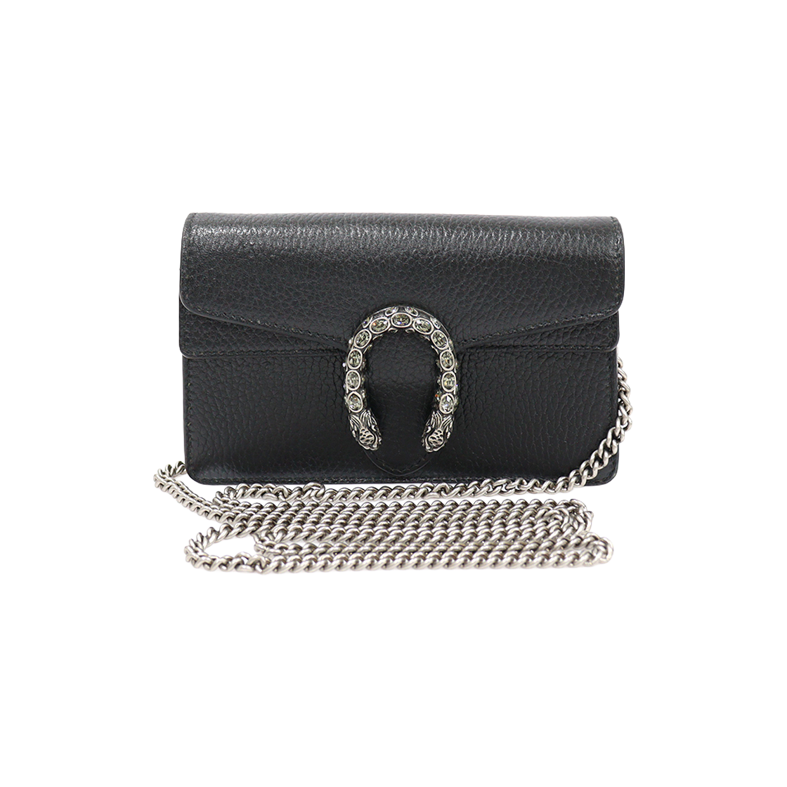 구찌 476432 블랙 레더 크리스탈 디오니서스 수퍼 미니 체인 크로스백(Gucci 476432 Black Leather Crystal Dionysus Super Mini Chain Crossbody Bag)