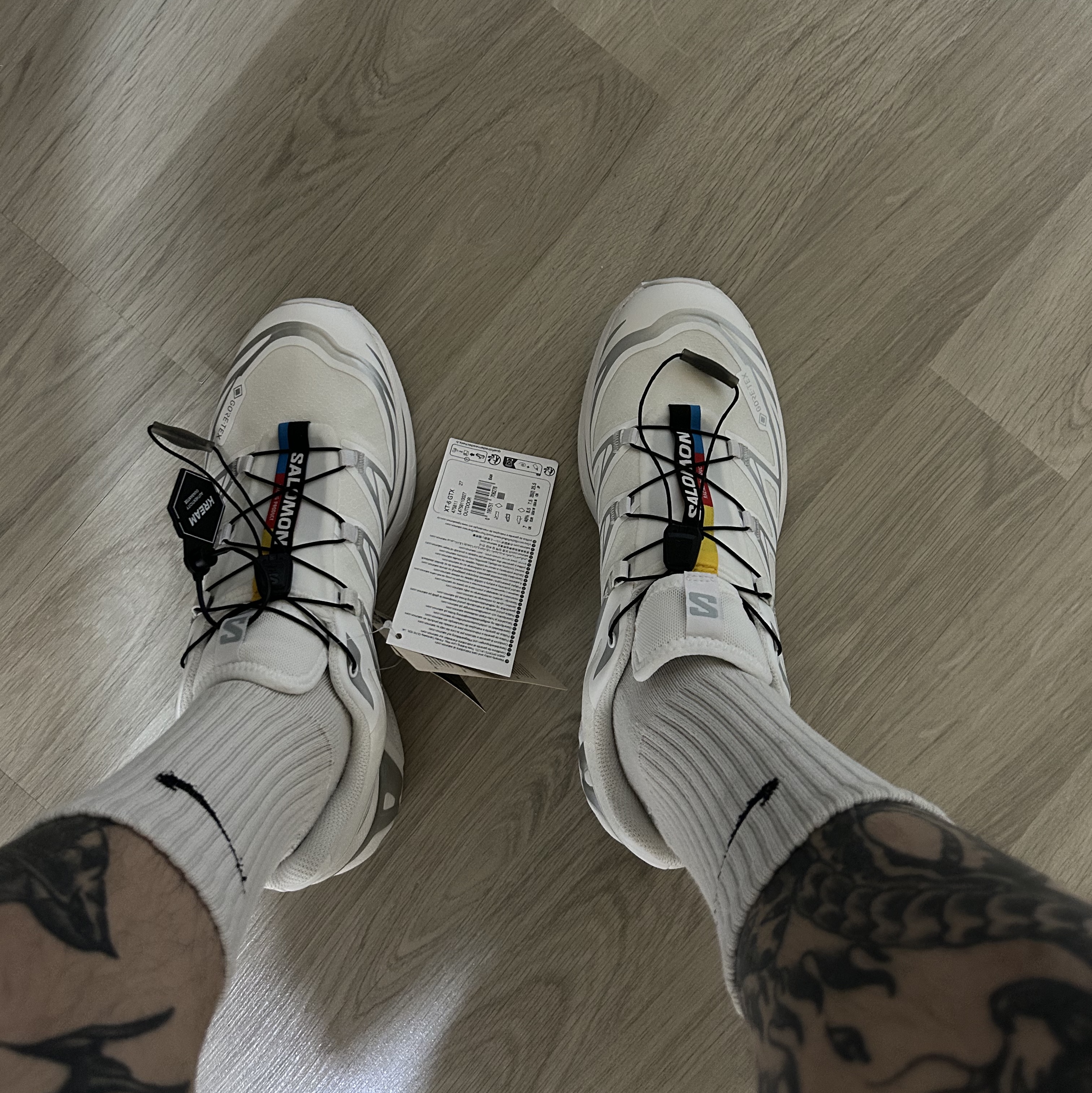 Salomon XT-6 Gore-Tex White Silver 착용 스타일
