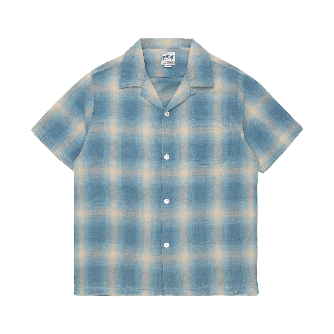 41273BH Houston Japan Indigo HB Ombre Check SS Shirt Bleach 41273