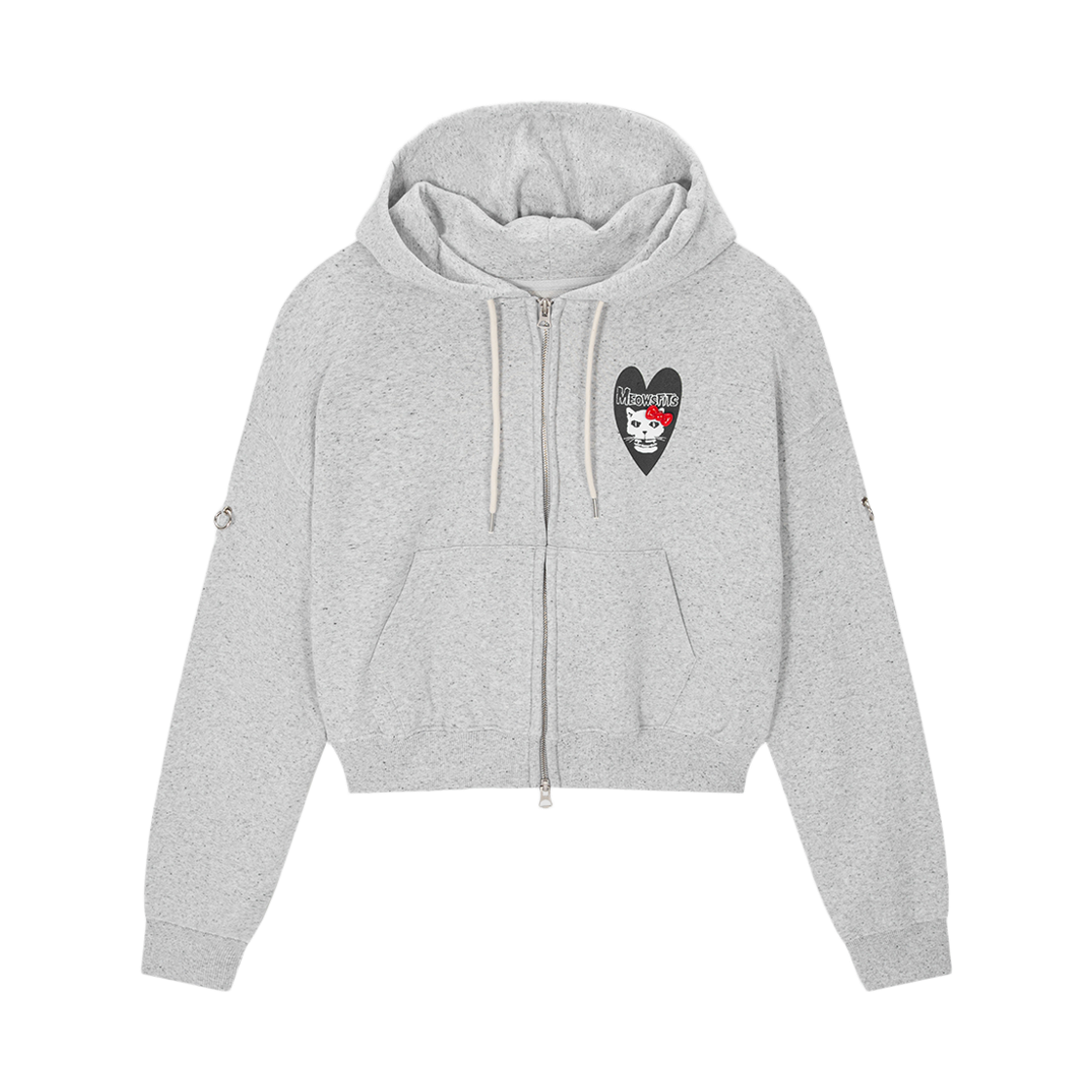 하이타이드 프랭키 미우스피츠 크롭 와이어 집업 후디 그레이(HIGHTIDE FRANKIE Meowsfits Crop Wire Zip-Up Hoodie Gray) - 2