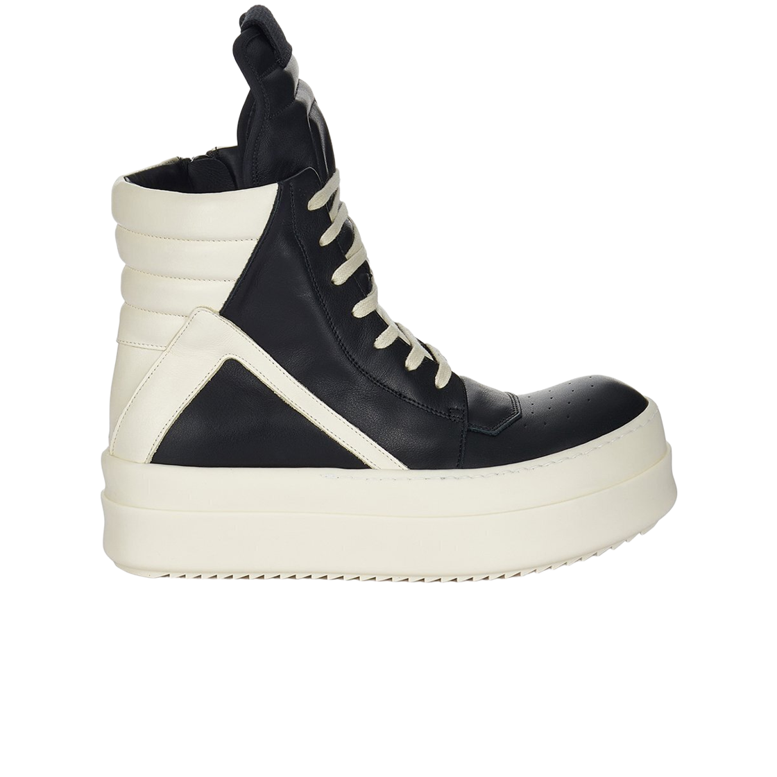 RU01F2868LCO-911 Rick Owens Mega Bumper Geobasket Black Milk