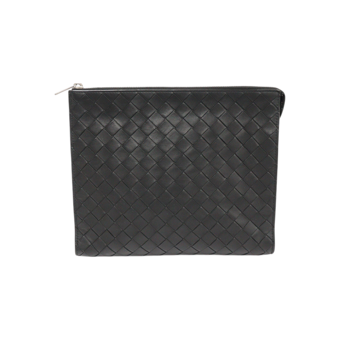 보테가 베네타 729303 블랙 인트레치아토 지퍼 스탠딩 파우치 클러치(Bottega Veneta 729303 Black Intrecciato Zip Standing Pouch Clutch)