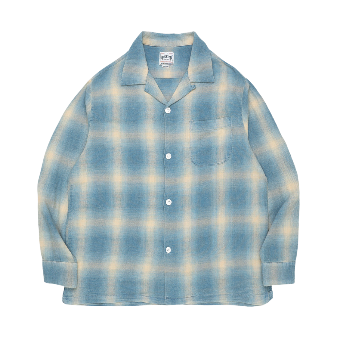 41272BH Houston Japan Indigo HB Ombre Check LS Shirt Bleach 41272