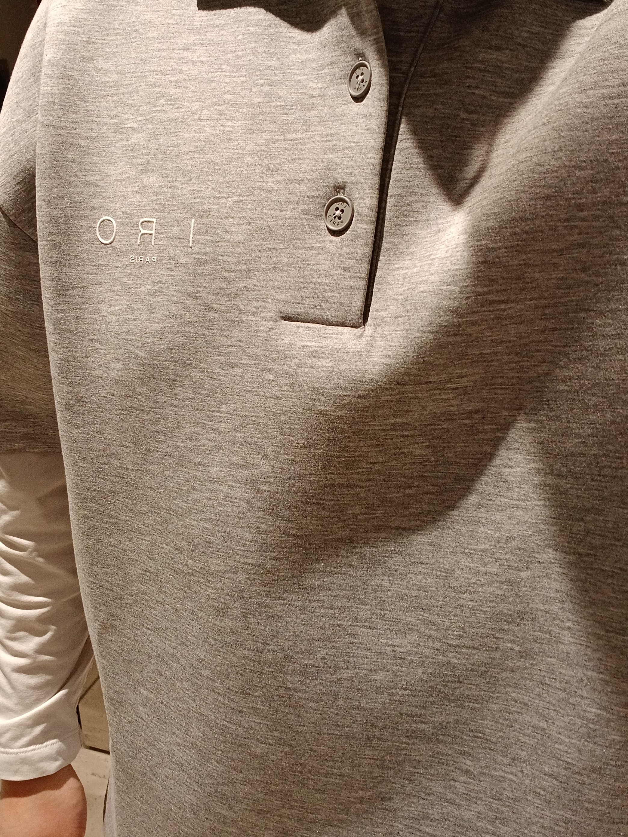 Iro Damage Wide Denim Pants Blue, IRO Vague Cushion Wide Straight Fit Pants Gray 착용 스타일 - 3