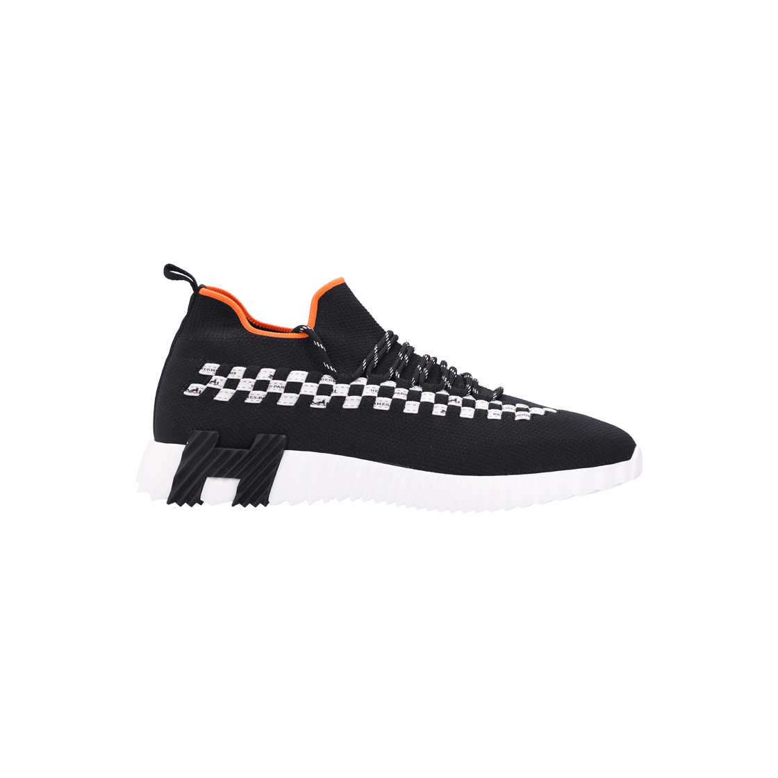에르메스 222910ZH 플렉스 슬립온 스니커즈 니트 & 누아 블랑 44(Hermes Flex Slip-On Sneakers in Knit & Noir Blanc 44)