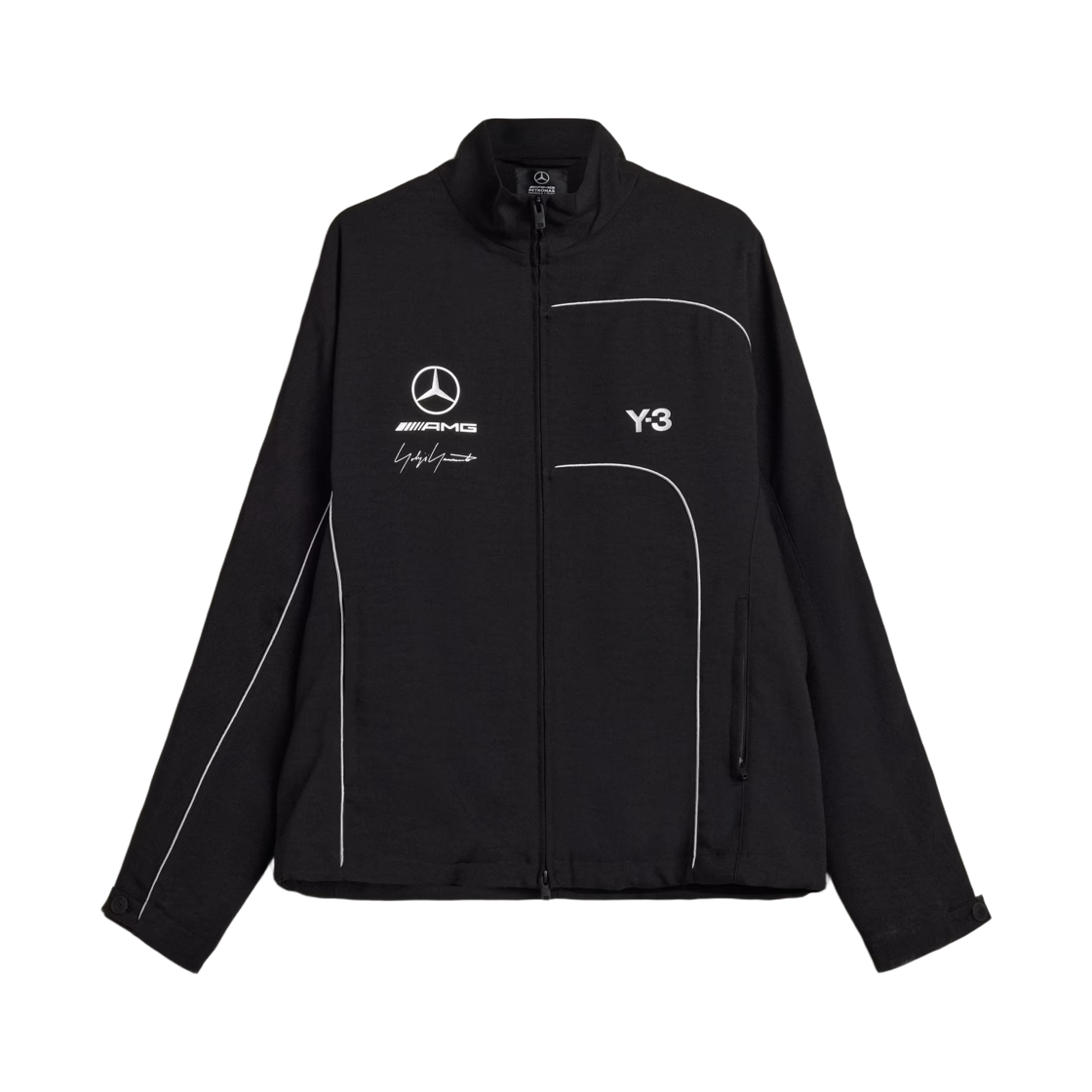 Y-3 x 메르세데스 AMG 페트로나스 F1 팀 실버 애로우 메르세데스 트랙 자켓 블랙(Y-3 x Mercedes AMG Petronas F1 Team Silver Arrow Mercedes Track Jacket Black)
