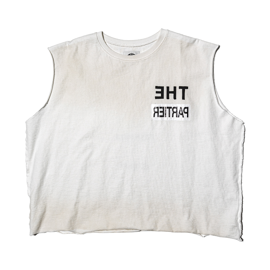 펀치 드렁크 파티즈 파티어 오일 더트 크롭 슬리브리스 더티 화이트(Punch Drunk Parties Partier Oil Dirt Crop Sleeveless Dirty White) - 1