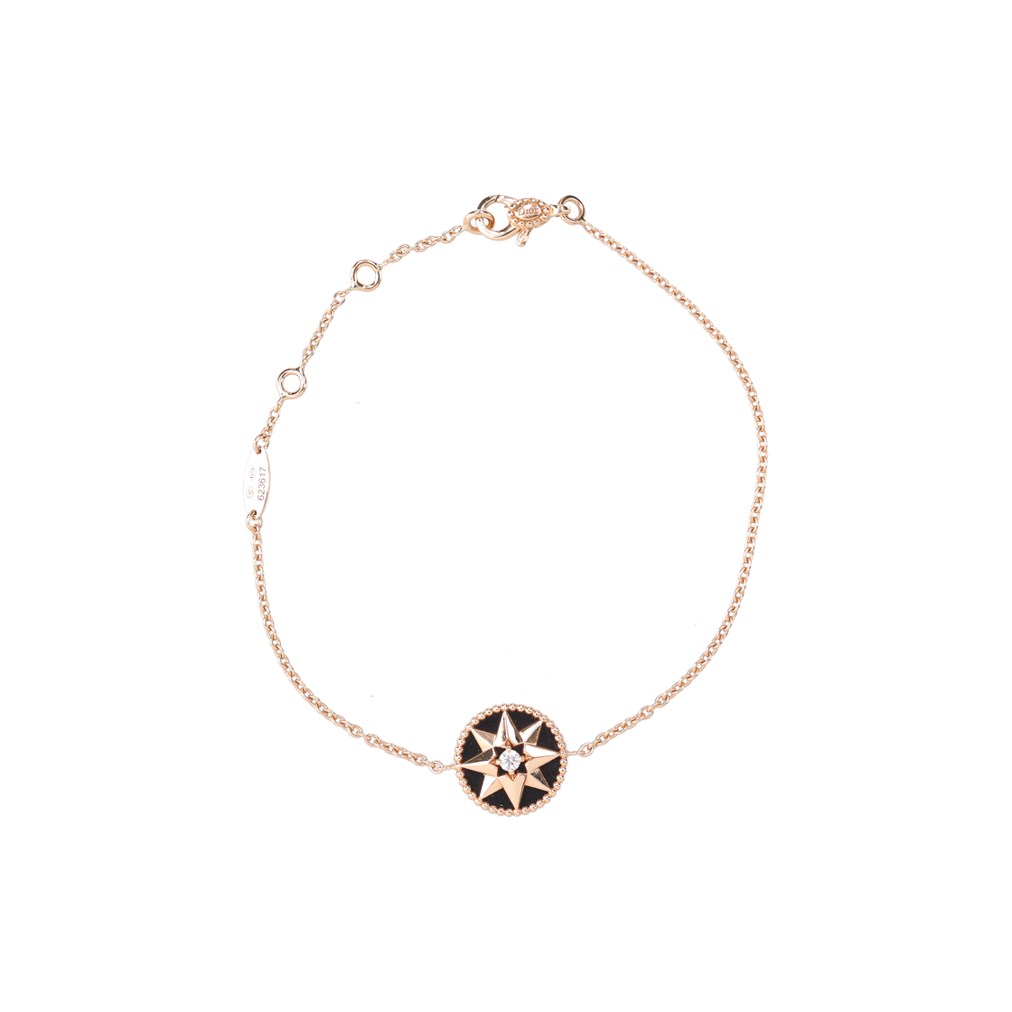 디올 RDV95018U 로즈 드 방 브레이슬릿 18K 핑크 골드 & 다이아몬드 & 오닉스(Dior RDV95018U Rose de Vent Bracelet in 18K Pink Gold with Diamonds and Onyx) - 1