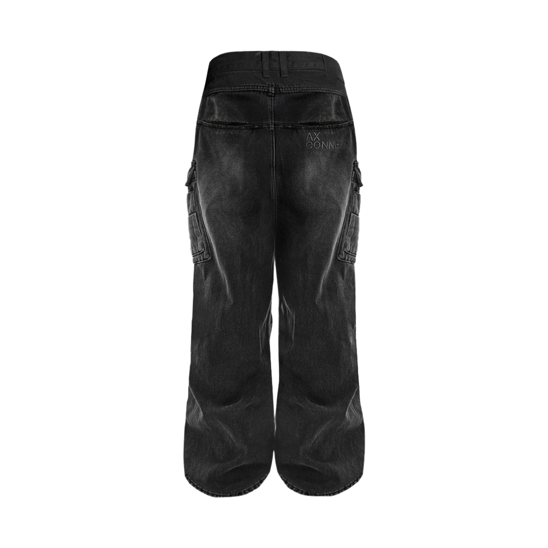 에이엑스커넥션 택티컬 카고 워싱 와이드 데님 팬츠 그레이(AX CONNECTION Tactical Cargo Washed Wide Denim Pants Grey) - 2