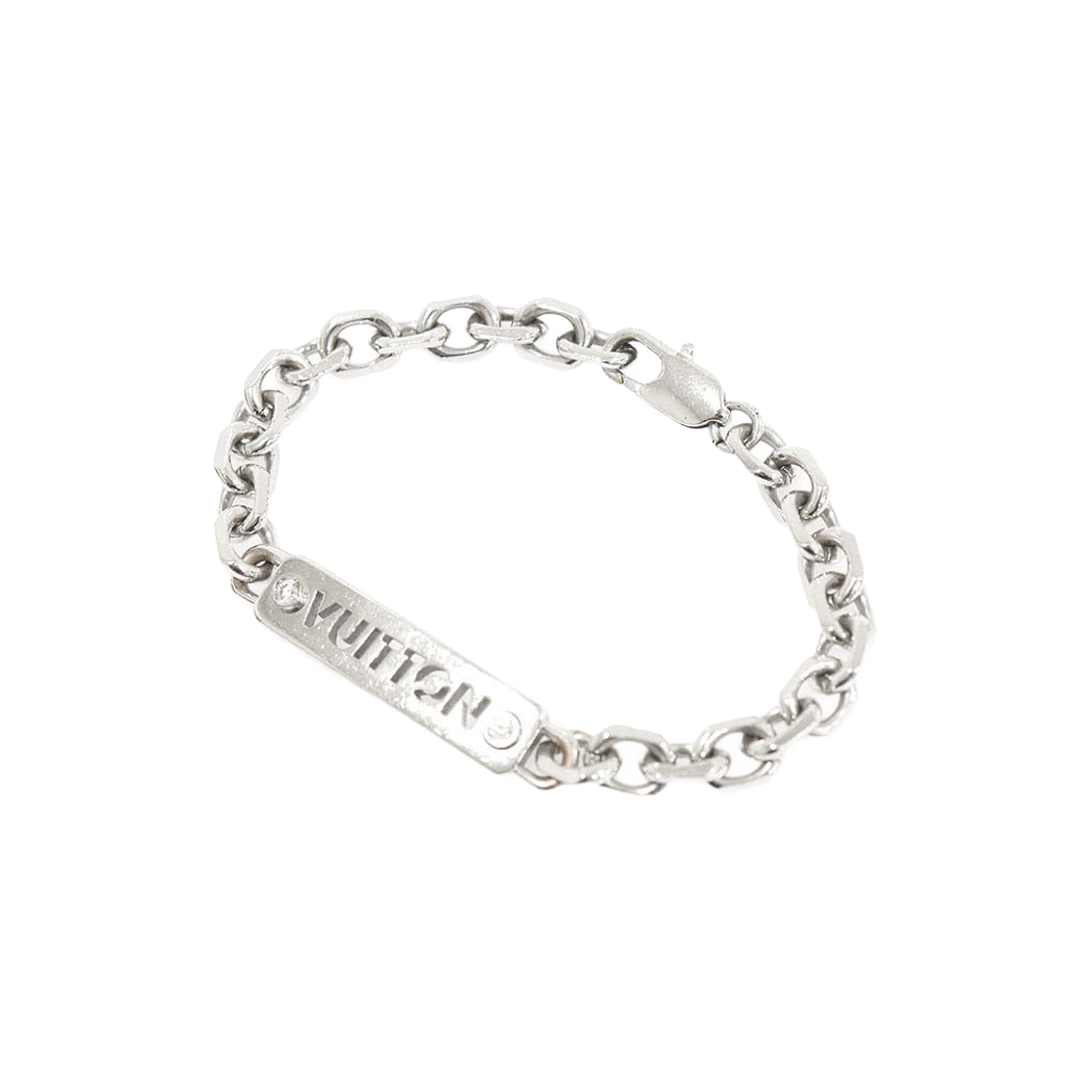 ITSTBLQQBI4S Louis Vuitton M0994M Palladium Chain Crystal ID Bracelet - Size M