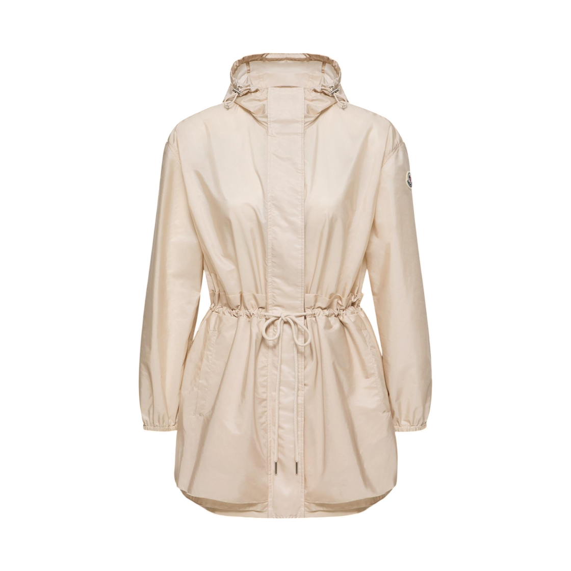 L1-093-1A00135-539ZD-203 (W) Moncler Weteau Ruched Hooded Rain Jacket Light Beige - 26SS