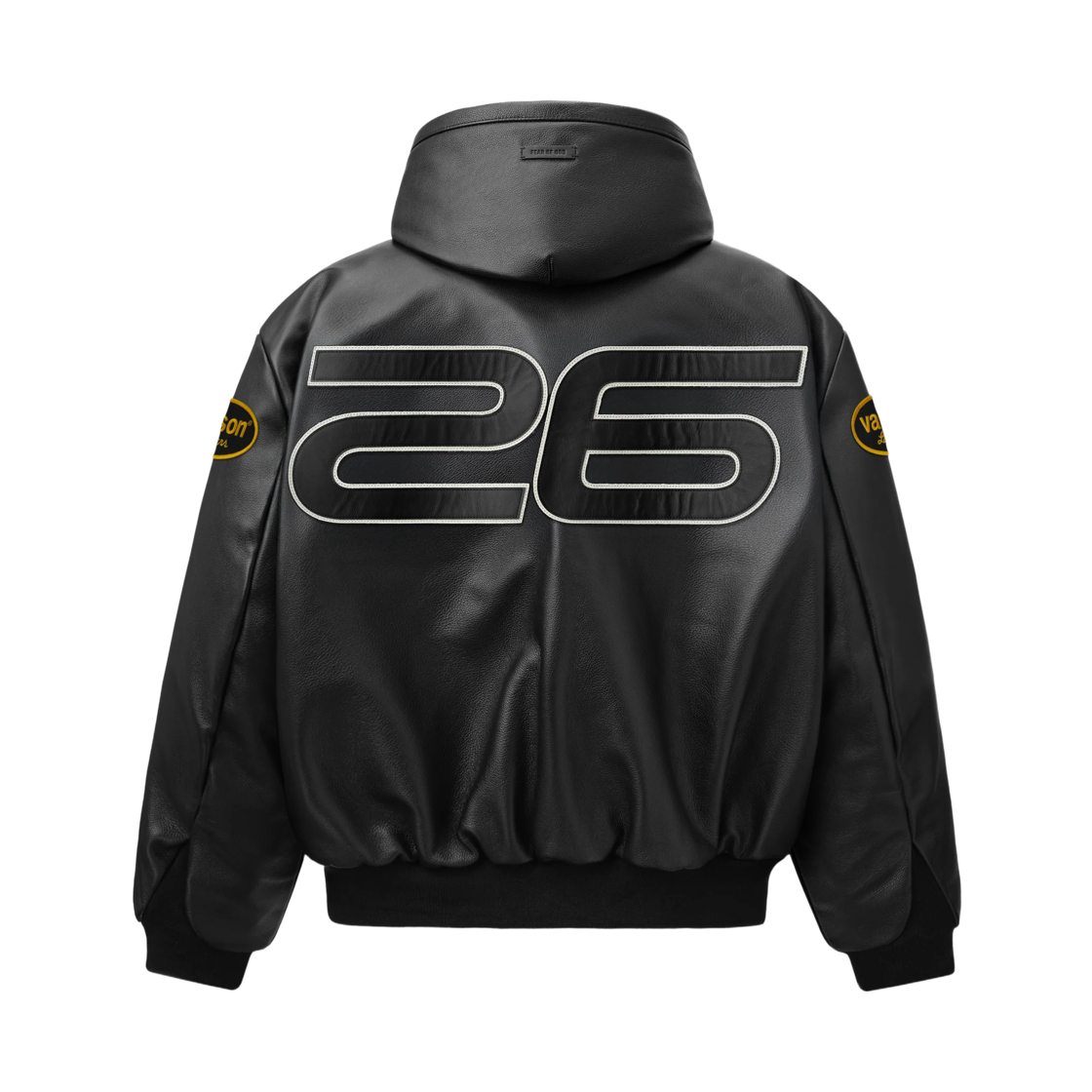 에센셜 x 밴슨 레더 후디드 봄버 자켓 블랙(Essentials x Vanson Leather Hooded Bomber Jacket Black) - 2