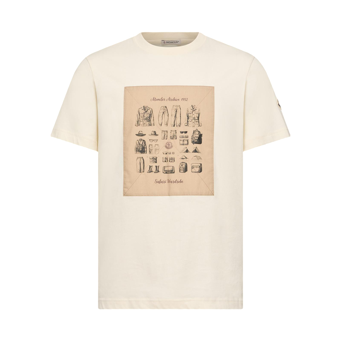 L1-091-8C00042-89B8U-034 Moncler Safari Wardrobe Print Cotton T-Shirt White - 26SS