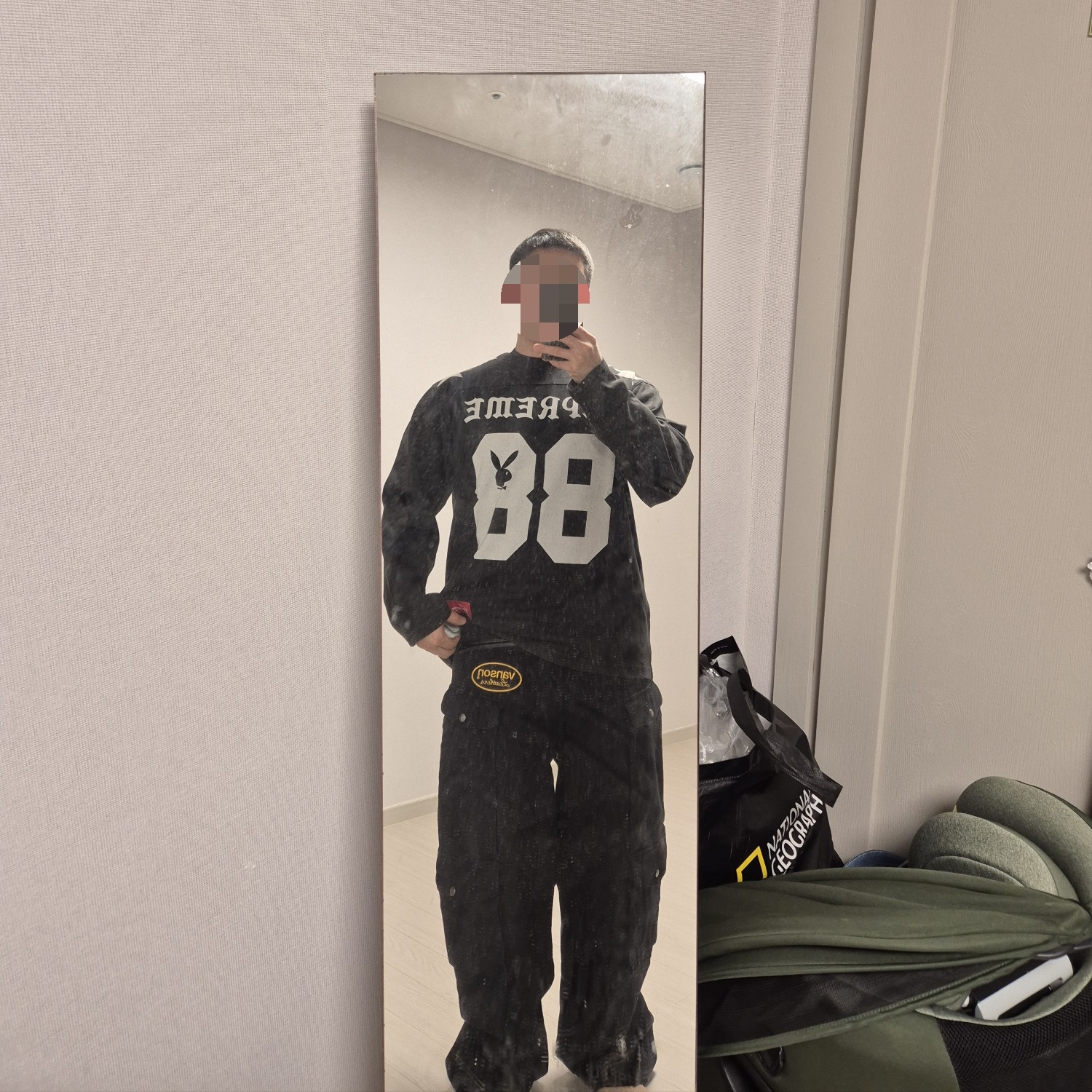 Supreme x Vanson Leathers Cordura Pant Black - 26SS 착용 스타일 - 5