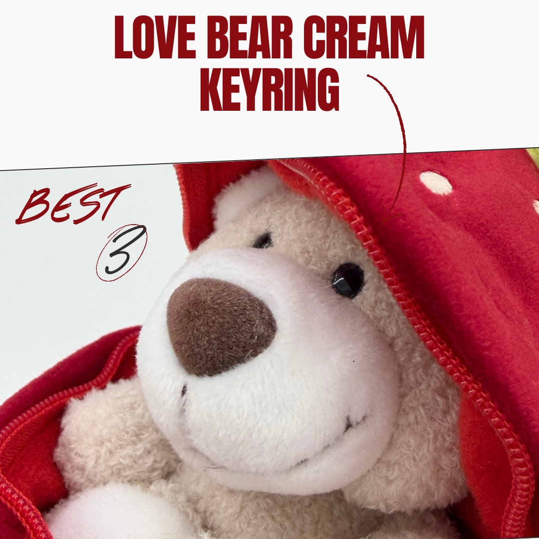 [KREAM 단독] NICI Soft toy bear Bendix 13cm with key chain in strawberry GREEN 착용 스타일