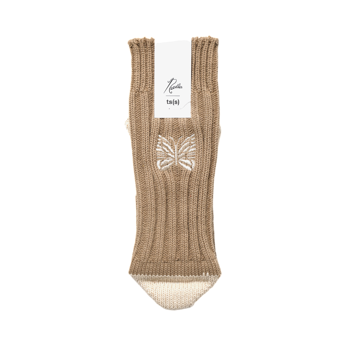 니들스 x ts(s) 언페어드 코튼 립 삭 베이지(Needles x ts(s) Unpaired Cotton Rib Sock Beige) - 1