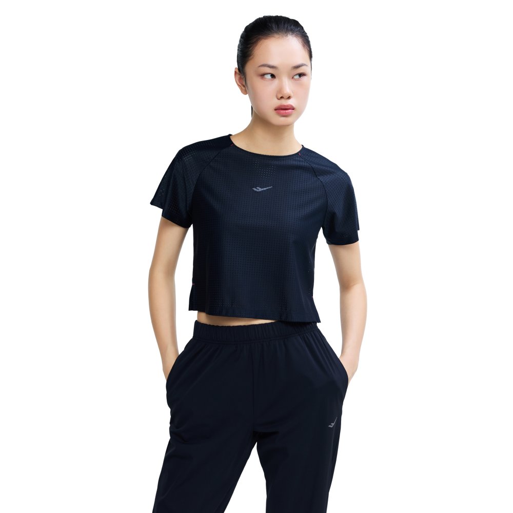 프로-스펙스 여성 울트라라이트 메쉬 크롭 반팔티셔츠 블랙(PRO-SPECS Women's Ultra-Light Mesh Cropped T-shirt Black) - 5
