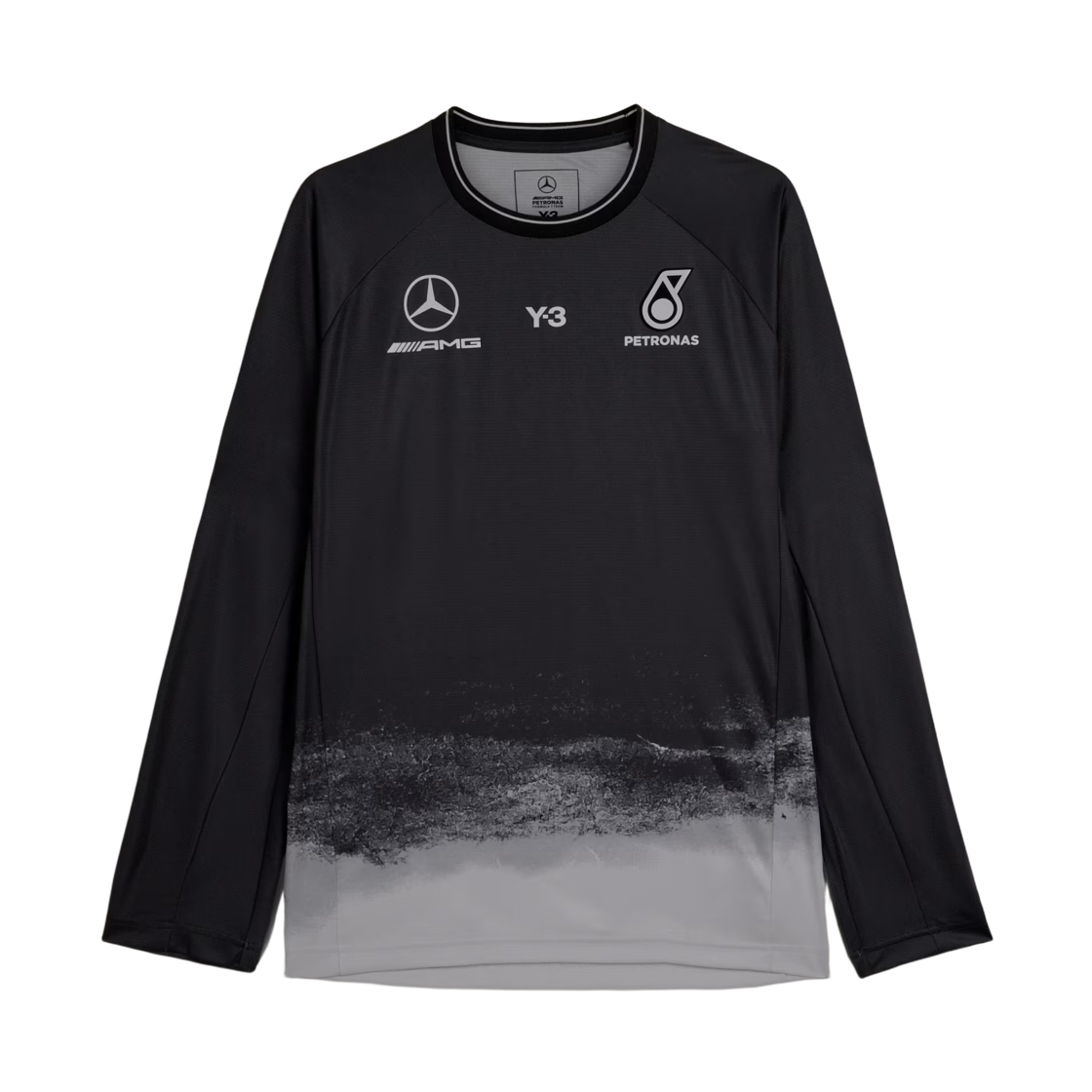 Y-3 x 메르세데스 AMG 페트로나스 F1 팀 실버 애로우 메카닉스 롱슬리브 저지 블랙(Y-3 x Mercedes AMG Petronas F1 Team Silver Arrow Mechanics LS Jersey Black) - 1