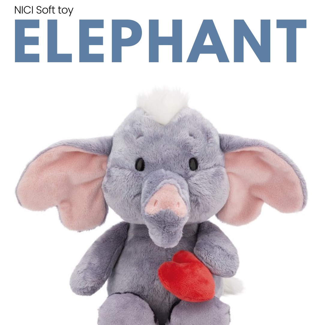 [KREAM 단독] NICI Soft toy Love elephant w/ magnet heart dark grey 32cm dangling GREEN 착용 스타일