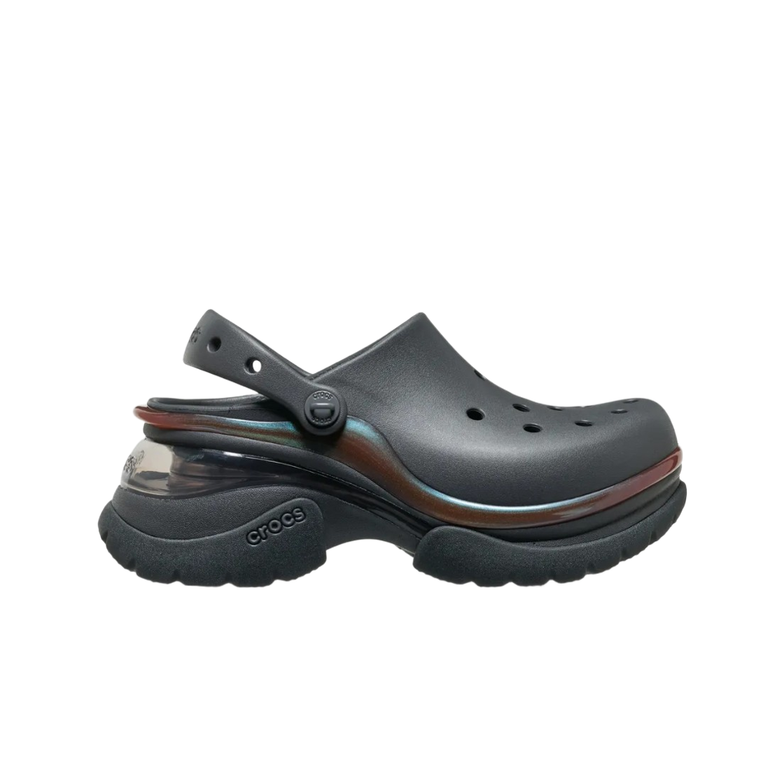 212811-0LD (W) Crocs Super Bae Clog Black Sand