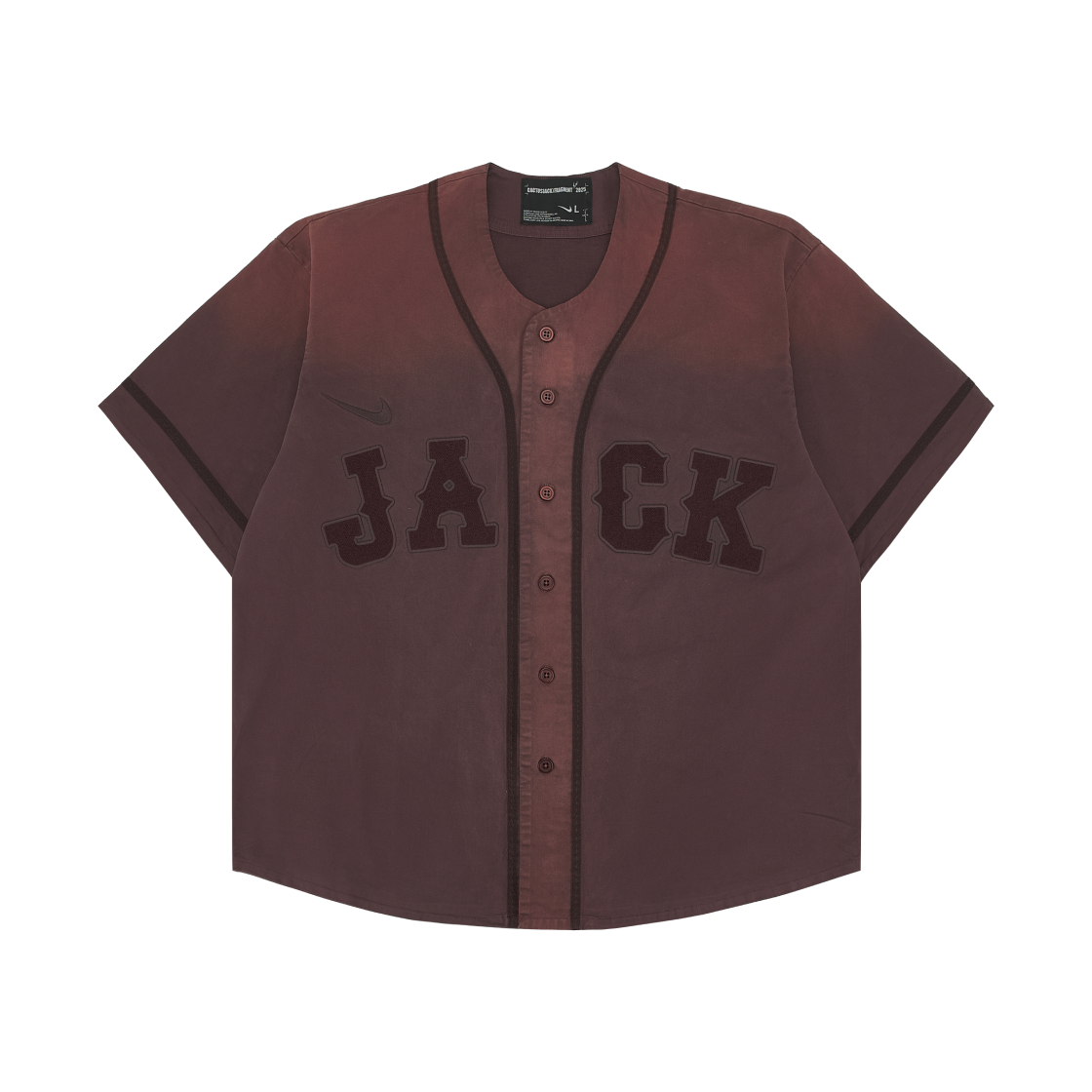 트래비스 스캇 캑터스 잭 × 프라그먼트 × 나이키 도쿄 잭 레트로 베이스볼 저지 브라운(Travis Scott Cactus Jack x Fragment x Nike Tokyo Jack Retro Baseball Jersey Brown)