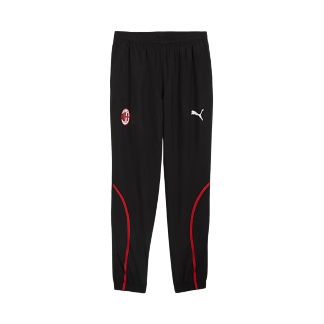 푸마 AC 밀란 프리매치 우븐 팬츠 블랙 포 올 타임 레드 (논 마킹 버전)(Puma AC Milan Pre-Match Woven Pants Black For All Time Red (Non Marking Ver.)) - 1
