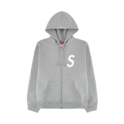 Supreme S Logo Zip Up Hooded Sweatshirt Heather Grey - 25FW