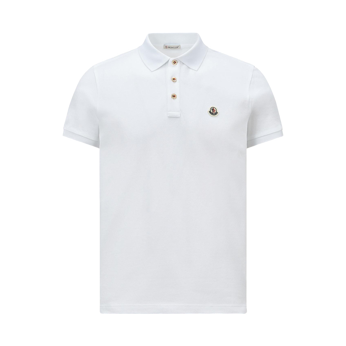 L1-091-8A00026-84556-001 Moncler Logo Patch Cotton Polo Shirt Optical White - 26SS