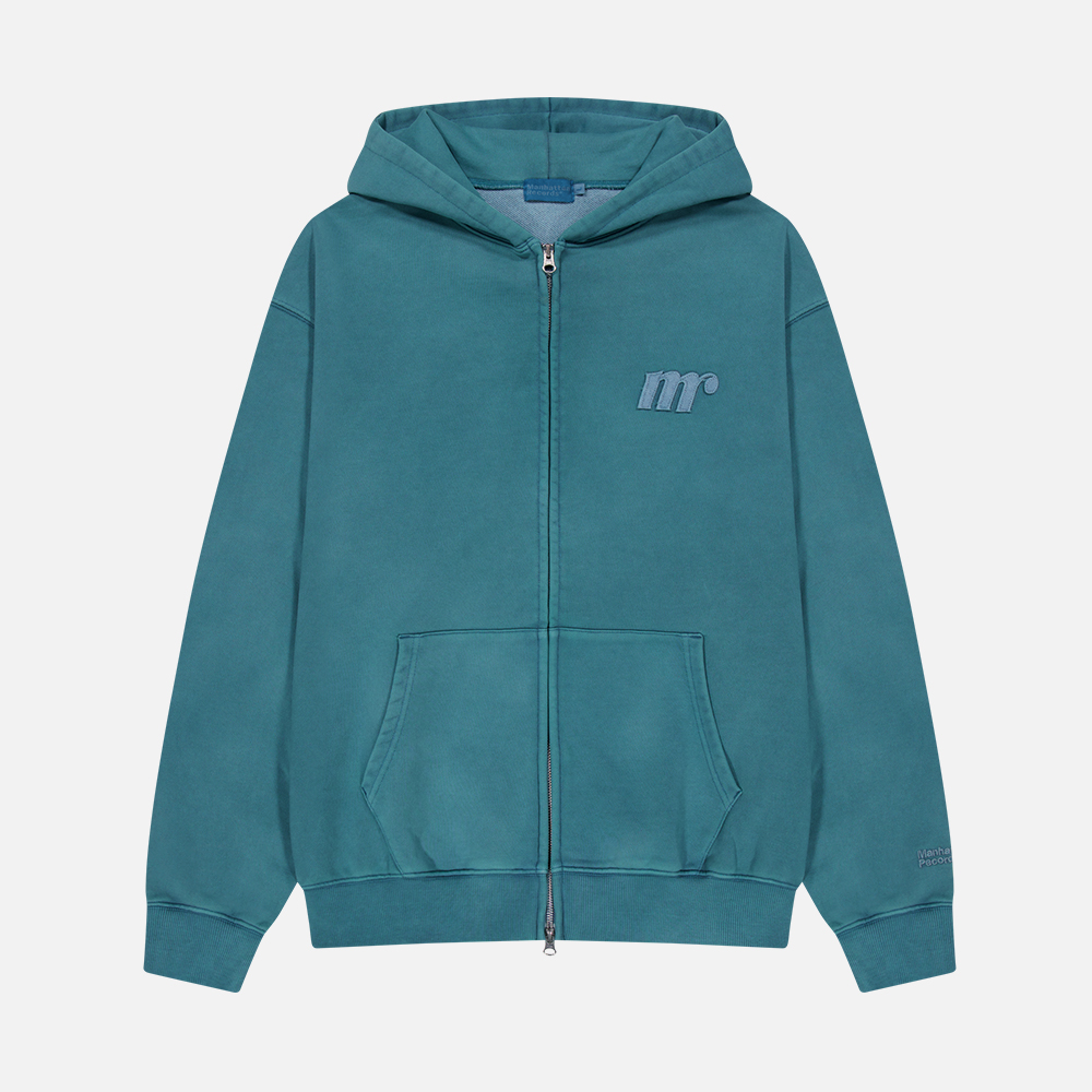 맨하탄 레코즈 로고 피크먼트 집업 후디 - 블루(Manhattan Records Logo PM Zip Up Hoodie - Blue) - 2