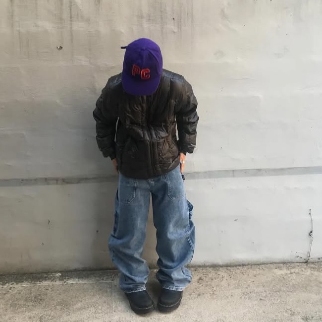 SPORT CHAMBER SC 90's Carpenter Denim Pants Blue 착용 스타일 - 2