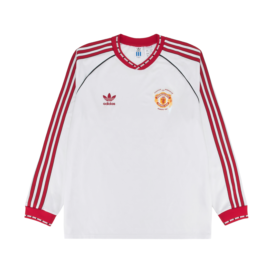 아디다스 맨체스터 유나이티드 91 어웨이 롱슬리브 저지 화이트 - KR 사이즈(Adidas Manchester United 91 Away Long Sleeve Jersey White - KR Sizing)