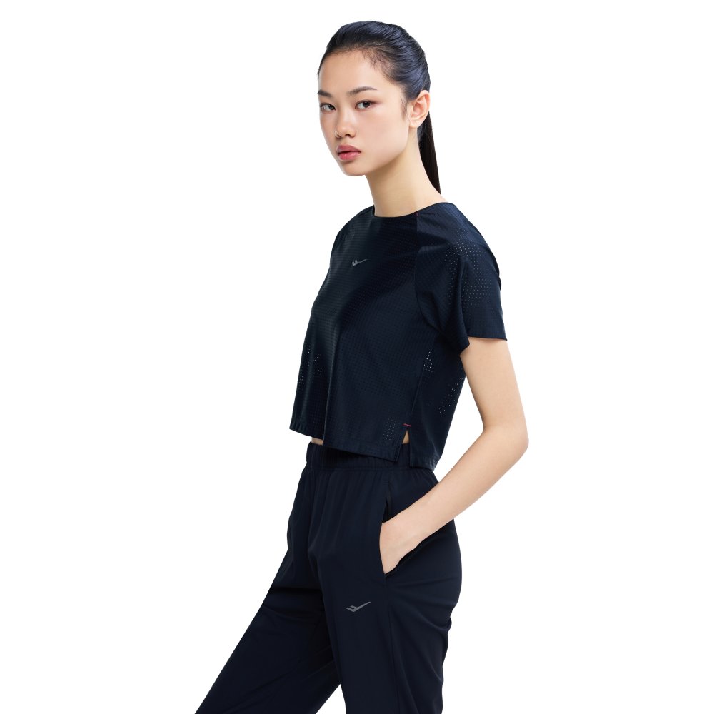 프로-스펙스 여성 울트라라이트 메쉬 크롭 반팔티셔츠 블랙(PRO-SPECS Women's Ultra-Light Mesh Cropped T-shirt Black) - 6