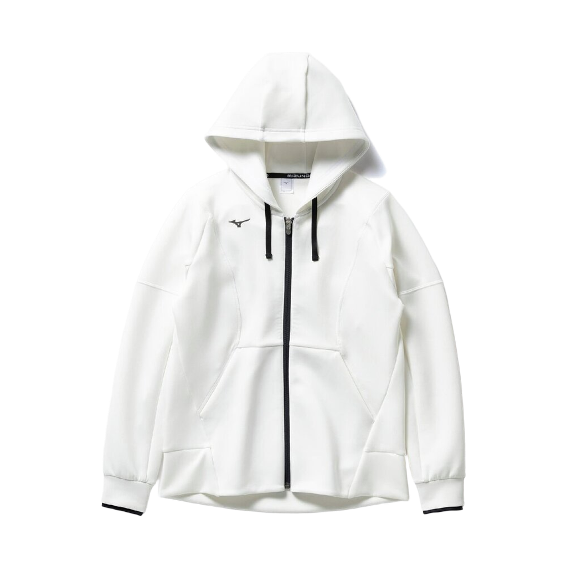 (W) 미즈노 스트레치 스웨트 후드 오프 화이트((W) Mizuno Stretch Sweat Hoodie Off White) - 1