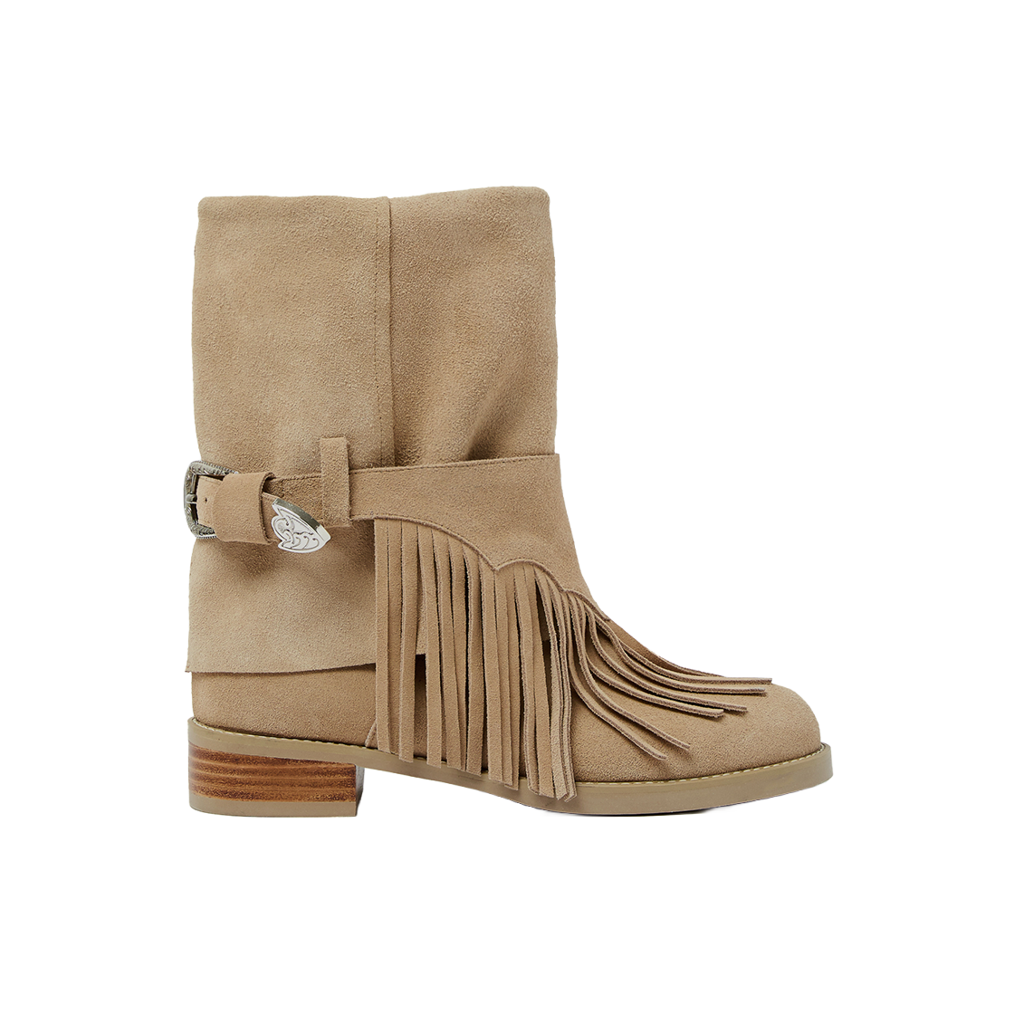무드나잇 빌리 프린지 스웨이드부츠 4way l 베이지(Moodnight Billy Fringe Boots 4way l Beige)