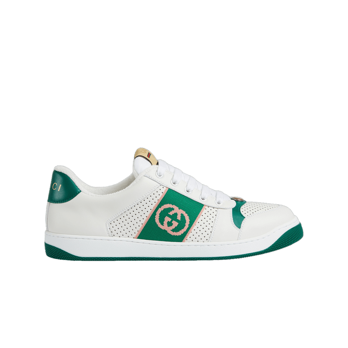 765054-AACV8-9053 Gucci Screener Interlocking G White Green