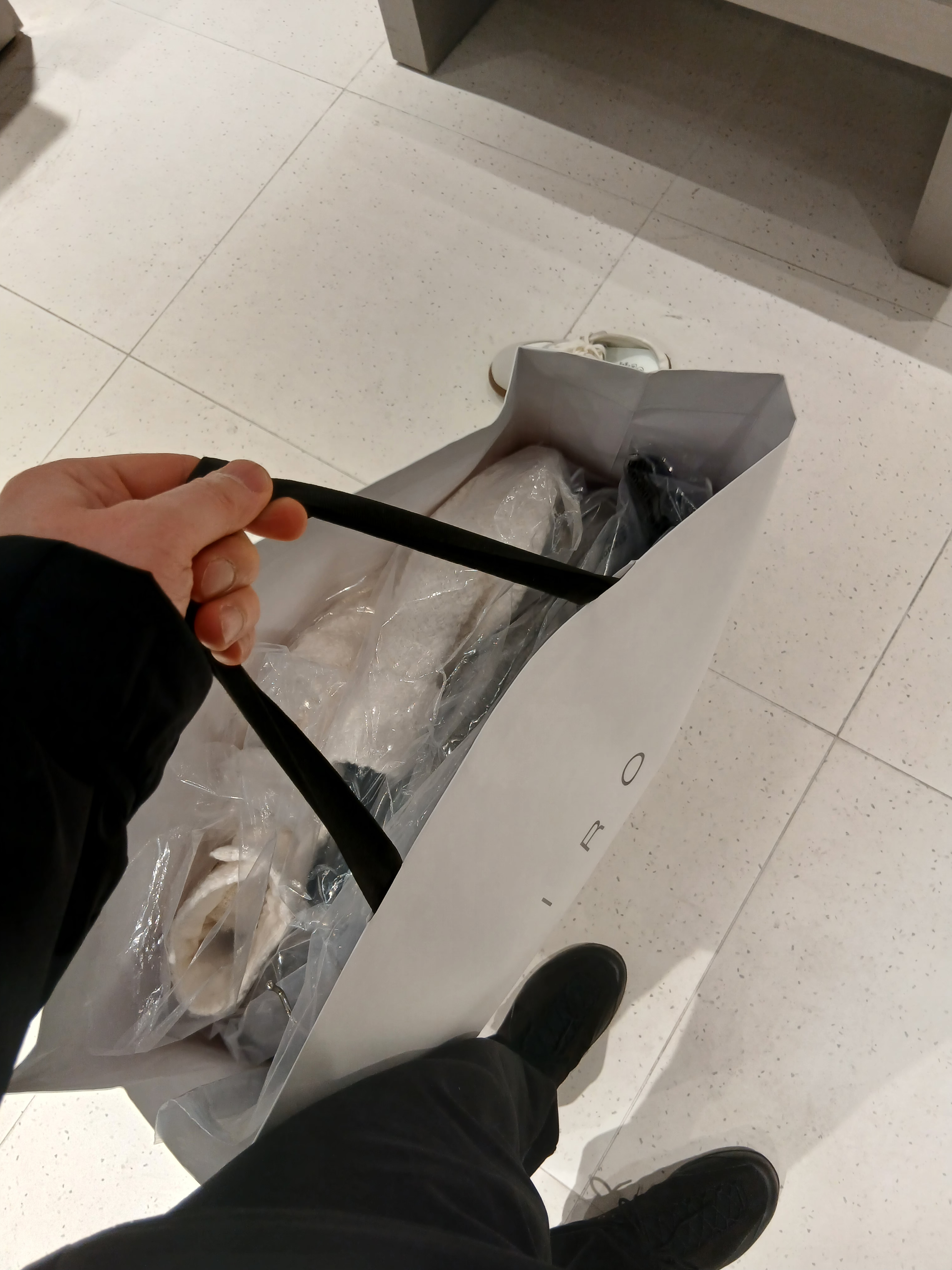 Iro Damage Wide Denim Pants Blue, IRO Vague Cushion Wide Straight Fit Pants Gray 착용 스타일 - 8