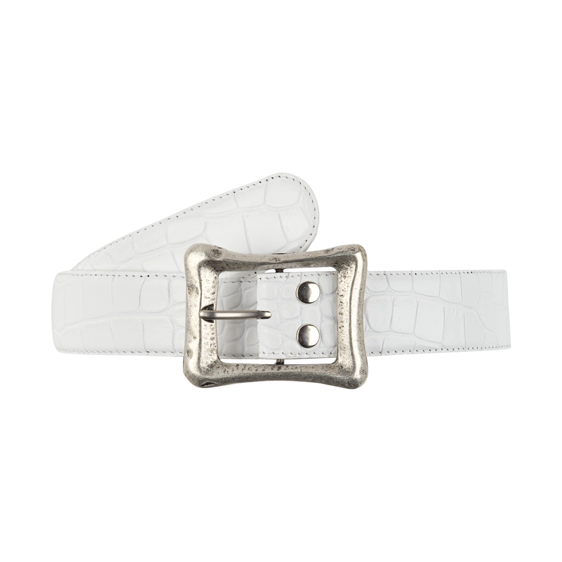 EMOSTANCECLUB-035 emostanceclub Core Belt Croc Embossed WHITE