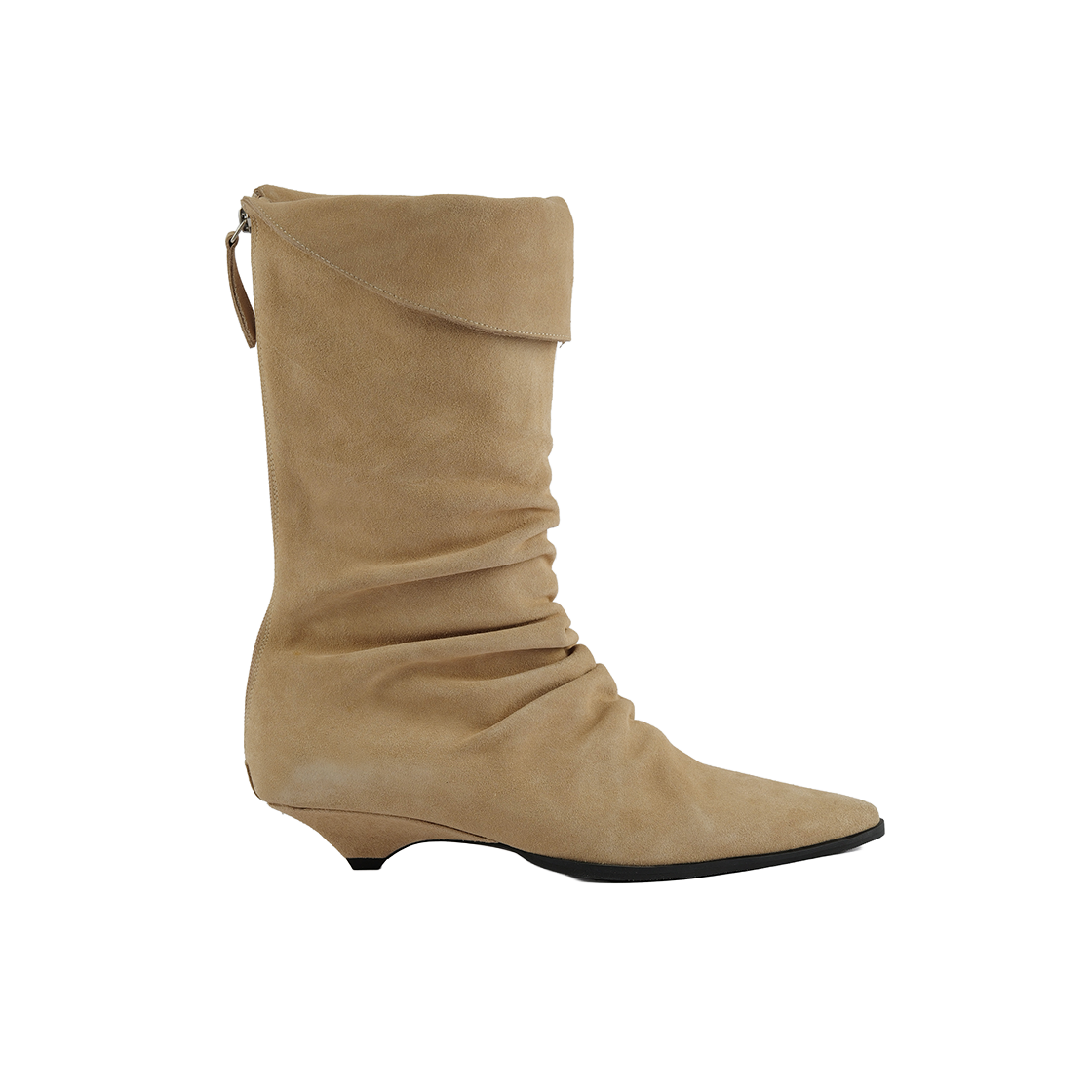 MD0336_2 Moodnight Sue Wrinkle Half Boots l Wood Suede