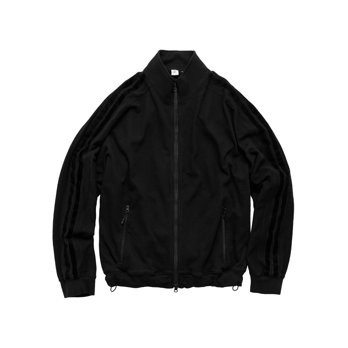 PL6PJU4891B0 Polyteru Velour Taped Track Top Jacket Black