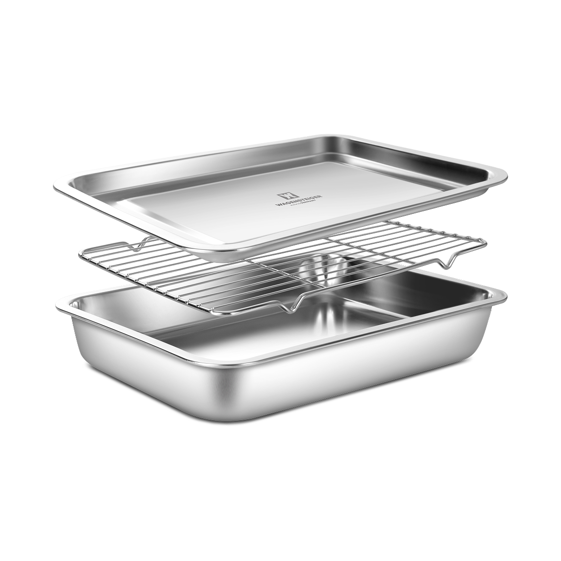 바겐슈타이거 스텐 사각트레이 3종세트 No.7(WAGENSTIEGER Non-abrasive Stainless Steel Rectangular Tray Set NO.07)