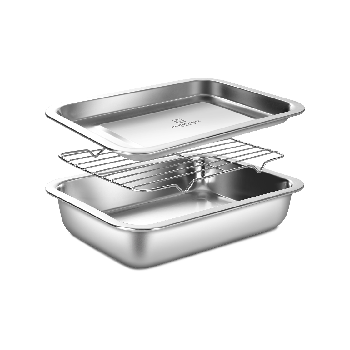 바겐슈타이거 스텐 사각트레이 3종세트 No.6(WAGENSTIEGER Non-abrasive Stainless Steel Rectangular Tray Set NO.06) - 1