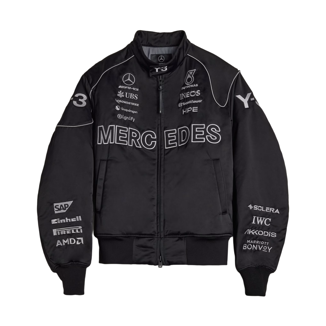 메르세데스 AMG 페트로나스 x Y-3 F1 팀 실버 애로우 메르세데스 팀 자켓 블랙(Mercedes AMG Petronas x Y-3 F1 Team Silver Arrow Mercedes Team Jacket Black)