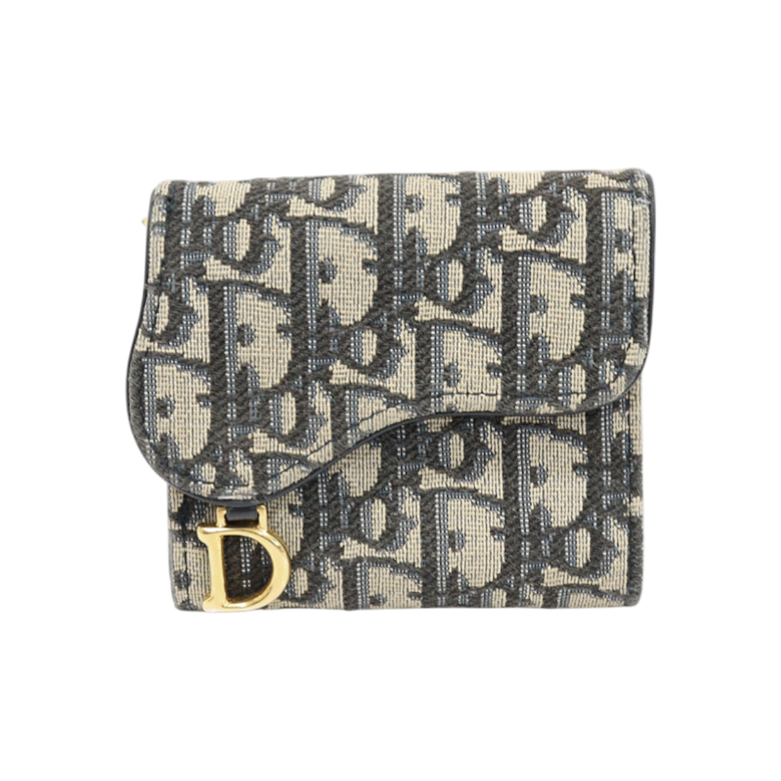 디올 S5652CTZQ 블루 오블리크 자가드 새들 반지갑(Dior Blue Oblique Jacquard Saddle Wallet) - 1