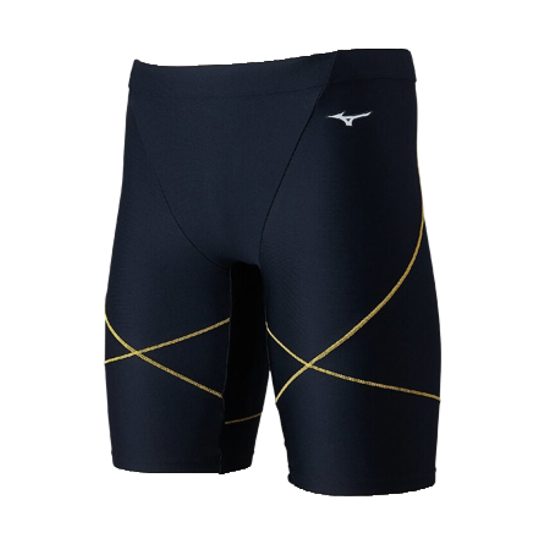 미즈노 하프 스패츠 스윔 피트니스 블랙 옐로우(Mizuno Half Spats Swim Fitness Black Yellow)