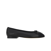(W) Chanel Ballerina Flat Lambskin Grosgrain & Black
