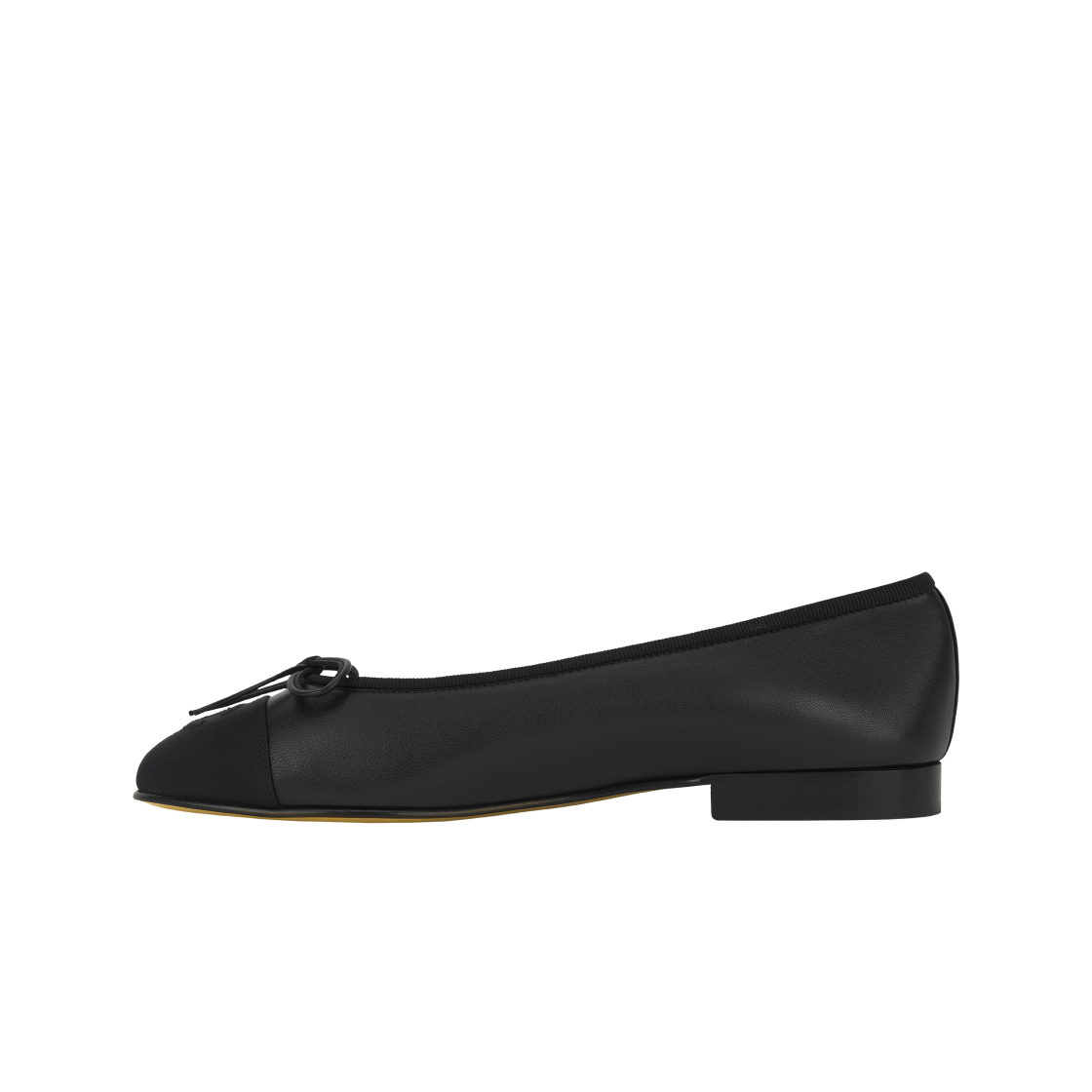 (W) 샤넬 발레리나 플랫 램스킨 그로그랭 & 블랙((W) Chanel Ballerina Flat Lambskin Grosgrain & Black) - 3