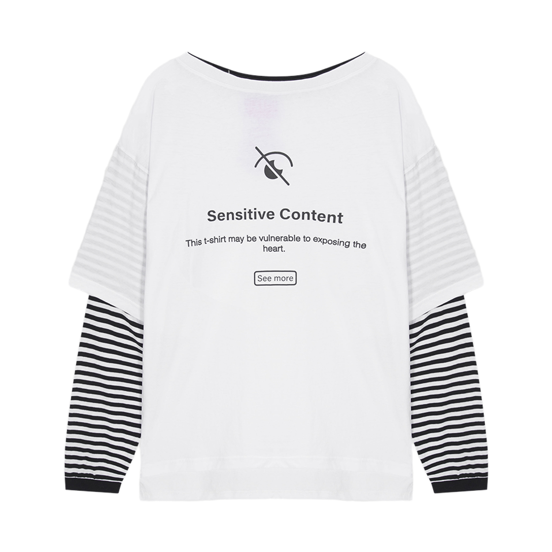 HF26ALT020WT HIGHTIDE FRANKIE Off-Shoulder Layered Stripe Top White